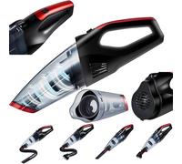 Steinborg® Aspirapolvere manuale a batteria senza fili, potente e leggero, aspirapolvere per auto, filtro HEPA, mini aspirapolvere adatto anche per peli di animali domestici (nero/rosso)