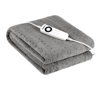 Steinborg Coperta Elettrica Riscaldante, 150 x 80 cm, 6 Livelli di Temperatura, Timer da 6 Ore, Lavabile a 30°, Grigio, Pile, Coperta Termica
