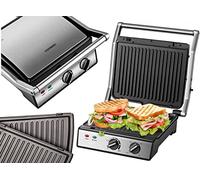 Steinborg Griglia a Contatto XXL, Piastre Rimovibili, Timer da 30 Minuti, Tostapane Panini, Bistecche e Panini