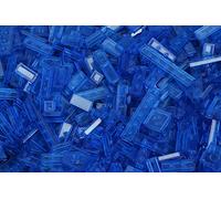 Steinchenshop 900 pezzi di mattonelle Tiles Trans Clear Dark Blue assortiti per forma (blu trasparente)