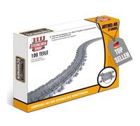 Steinchenshop Binari flessibili e set morbido - 100 pezzi - Sistema di binari per curve e rettilinei - Flessibile modellabile - Blocchi di bloccaggio City - Compatibile con le marche comuni