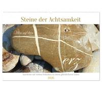 Steine der Achtsamkeit - Isarsteine mit weisen Gedanken zu einem glücklicheren Leben (Wandkalender 2026 DIN A2 quer), CALVENDO Monatskalender: Anregungen zu einem gesunden Leben in Achtsamkeit