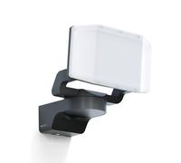 Steinel Proiettore LED da esterno XLED Protect antracite, 3000K bianco caldo, pannello orientabile, faretto LED per giardino, garage, cortile