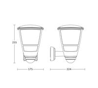 STEINEL 084769 - Wandleuchte, Sensor, schwarz, E27