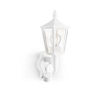 Steinel L 16 S Lampada da esterno, lampada da esterno classica di colore bianco con sensore di movimento, max. 60 W, E27, ideale per l'ingresso di casa