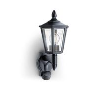 Steinel L 16 S Lampada da esterno, lampada da esterno classica di colore nero con sensore di movimento, max. 60 W, E27, ideale per l'ingresso di casa