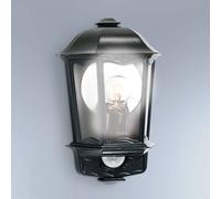 STEINEL 644413 - Lampada da parete, L190S, E27, nero, IP44, sensore