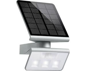 Steinel Luce solare da esterno XSolar L-S, Lampada da parete con sensore a 140°, luce solare da giardino, Argento