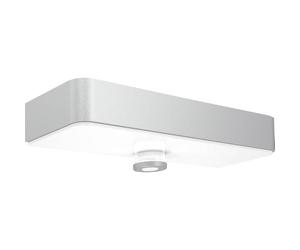 Steinel Luce solare XSolar SOL-O S, Lampada da parete con sensore a 360°, accensione soft light, luce notturna, Argento