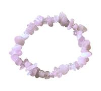 Steinfixx Bracciale in pietra preziosa, 18 cm, in Kunzite, cuore e geelstone I Madagascar, realizzato a mano, elastico, comodo da indossare, di alta qualità, fornito in sacchetto di organza