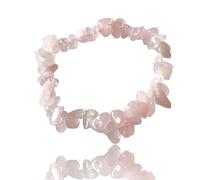 Steinfixx® - Bracciale in vero quarzo rosa con schegge *Amore* - Braccialetto con pietre preziose di alta qualità con frammenti di quarzo rosa, medium, Quarzo rosa, Quarzo