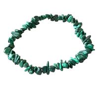 Steinfixx Bracciale malachite con schegge, 18 cm, pietra protettiva contro le energie negative, cono africano, realizzato a mano, elastico, comodo da indossare, qualità AAA, fornito in sacchetto di