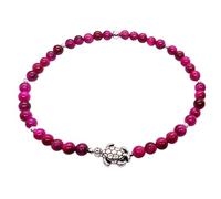 Steinfixx® - Braccialetto di perle 4 mm con tartaruga - turchese, occhio di tigre rosso, agata blu, Shoushan Stone o selenite - fatto a mano in Germania - con confezione regalo, 4 mm, Perle di pietre