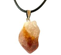 Steinfixx - Ciondolo con pietra preziosa in vero citrino con catenina da 45 cm - Pietra protettiva per pura gioia di vivere - Brasile