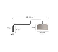 Steinhauer Applique Bloeba, nero-fango Sporgenza, 140 cm Chintz Steinhauer