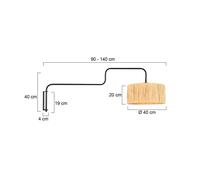 Steinhauer Applique Bloeba, nero/marrone, sporgenza 140 cm, alghe marine Steinhauer