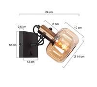 Steinhauer Applique Glaslic, ambra, 1 luce, vetro, metallo Steinhauer