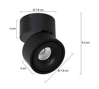 Steinhauer Faretto da soffitto LED Fez, nero, a 1 luce, metallo, orientabile Steinhauer