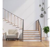 Steinhauer Lampada a sospensione Bollique, grigio fumo/nero, vetro, 5 luci Steinhauer