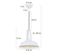 Steinhauer Lampada a sospensione Eden, bianco, metallo, portalampada E27 Steinhauer