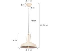 Steinhauer Lampada a sospensione Eden, color crema, metallo, portalampada E27 Steinhauer