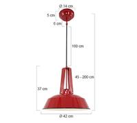 Steinhauer Lampada a sospensione Eden, rossa, metallo, portalampada E27 Steinhauer