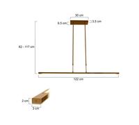 Steinhauer Lampada a sospensione LED Zelena, bronzo, lunghezza 122 cm, metallo, CCT Steinhauer