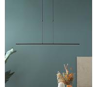 Steinhauer Lampada a sospensione LED Zelena, nera, lunghezza 122 cm, metallo, CCT Steinhauer