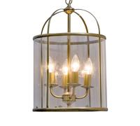 Pendant Lamp Pimpernel 4, Bronze with Clear Glass Shade