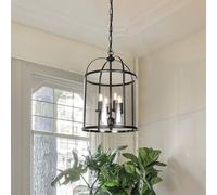 Steinhauer Lampada a sospensione Pimpernel, Ø 32 cm, nero, vetro grigio fumo Steinhauer