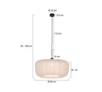 Steinhauer Lampada a sospensione Sparkled Light, nylon color crema, Ø 60 cm, E27 Steinhauer