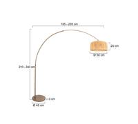 Steinhauer Lampada da terra ad arco Sparkled Light bronzo/marrone 240 cm alghe marine Steinhauer