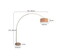 Steinhauer Lampada da terra ad arco Sparkled Light bronzo/marrone 240 cm, sughero Steinhauer