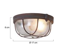 Steinhauer Plafoniera Lisanne, marrone, Ø 17 cm, metallo, vetro, E27 Steinhauer