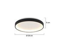 Steinhauer Plafoniera Ringlede LED, nera, altezza 6 cm, Ø 28 cm Steinhauer