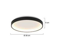 Steinhauer Plafoniera Ringlede LED, nera, altezza 6 cm, Ø 38 cm Steinhauer