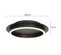 Steinhauer Ringlux Plafoniera LED, nero, Ø 32 cm, metallo Steinhauer