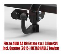 Steinhof A122 Gancio Traino Estraibile Per Audi A4 B9 Station 2015- Rear 7 Pin