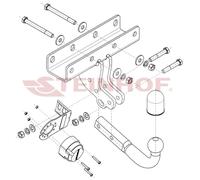 Steinhof Gancio di traino fisso per Jeep Wrangler JL 2/4 porte 2018- Kit elettrico 13 poli
