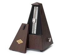 Steinmayer M-03G Metronomo con Campanello - Battito Meccanico a Forma di Piramide - 40-208 Battiti per Minuto - 4 Tempi - Custodia Robusta in Plastica - Marrone con Venature Legno