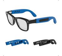 Steinwhale Ganci antiscivolo per le orecchie compatibili con occhiali Ray-Ban Meta Smart, in morbido silicone, per anti-goccia e comfort, accessori per occhiali, 2 paia (nero + blu)