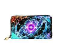 STejar Portafoglio delle donne dello spazio otto-dimensionale, pochette di grande capacità in pelle, pochette del telefono cellulare delle donne, titolare della carta di credito., nero, taglia unica,