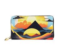STejar Sunrise Mountain Portafoglio da donna, Pochette in pelle di grande capacità, Pochette per cellulare da donna, Porta carte di credito., Nero, Taglia unica, Moderno, Nero , Taglia unica, Moderno