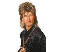 Stekarneval Vokuhila - Parrucca da uomo, taglia unica, colore: marrone/biondo