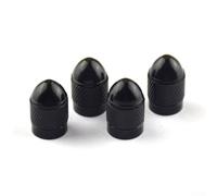 Steli della valvola degli pneumatici in alluminio con vite antipolvere per auto, camion, ruote pickup, confezione da 4, nero, anodizzato e verniciato a polvere per una maggiore durata