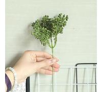 Steli di bacche artificiali con 5 teste, adatti per decorazione di matrimoni, casa, uso esterno, design realistico, fiori finti con struttura leggera (verde)