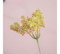 Steli di bacche artificiali con 5 teste, adatti per decorazione di nozze, casa, uso esterno, design realistico, fiori finti con struttura leggera (giallo)