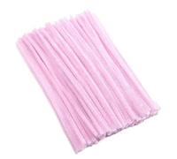 Steli di ciniglia colorati, scovolini, steli orpello peluche, bastoncini metallici, intrecciati, strisce for capelli, fai da te per Artigianato Decorazion(Light Pink,100PCS)