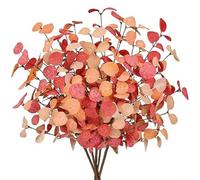 Steli di eucalipto artificiale per decorazioni per la casa e per matrimoni - Composizione floreale autunnale in 5 pezzi, foglie in seta-plastica da 60 cm con filo metallico flessibile,