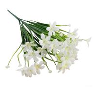 Steli floreali artificiali per esterni che imitano il respiro del bambino, con 7 rami e 4 fiori per ramo per effetto visivo a strati (bianco)
